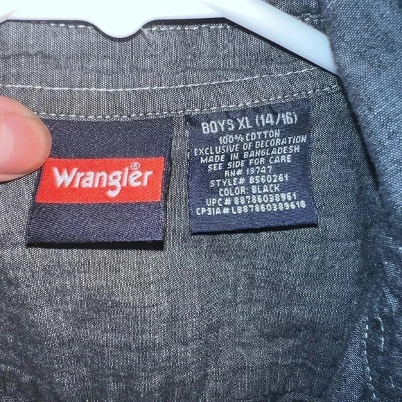 Wrangler kids button up size 14/16 - Picture 3 of 5